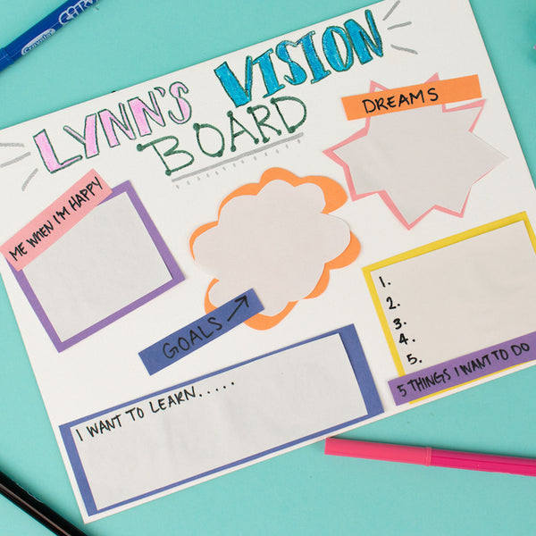 Color-Splash Vision Board, Craft Idea