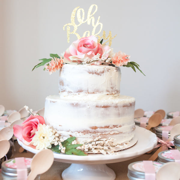 Floral themed hot sale baby shower cake