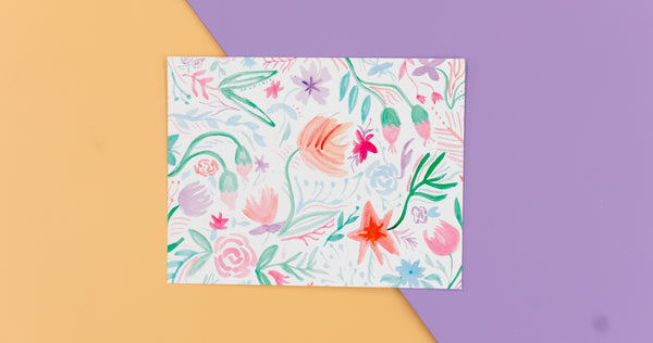 Spring Floral Watercolor Art Print - Digital Download - Craft Box Girls