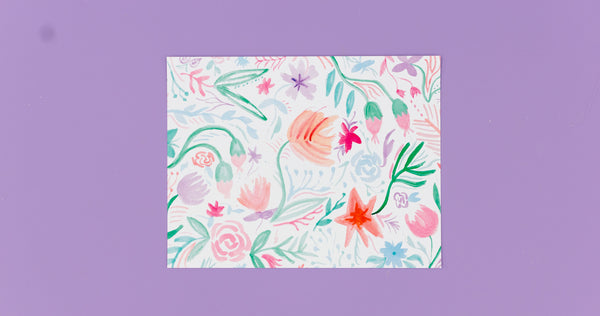 Spring Floral Watercolor Art Print - Digital Download - Craft Box Girls