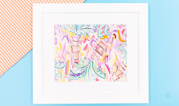 Tropical Palm Tree Watercolor Art Print - Digital Download - Craft Box Girls