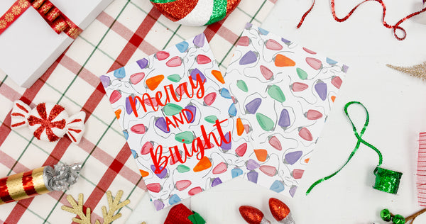 Holiday Prints - Merry & Bright Christmas Bulbs - Craft Box Girls