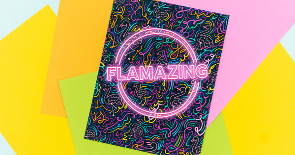 Flamazing Neon Happy Art Print - Digital Download - Craft Box Girls