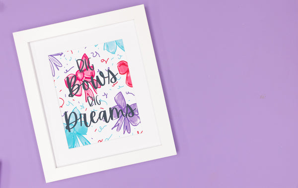 Big Bows Big Dreams Happy Art Print - Digital Download - Craft Box Girls