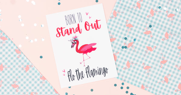 Flo the Flamingo Happy Art Print - Digital Download - Craft Box Girls