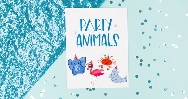 Party Animals Happy Art Print - Digital Download - Craft Box Girls