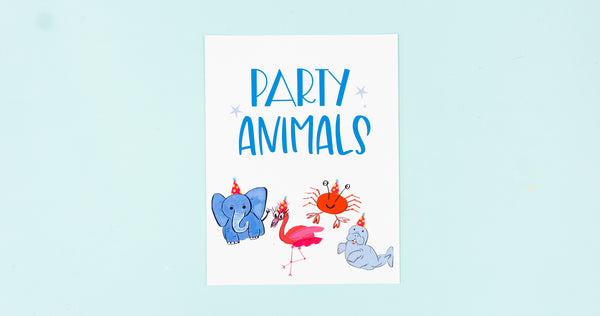 Party Animals Happy Art Print - Digital Download - Craft Box Girls