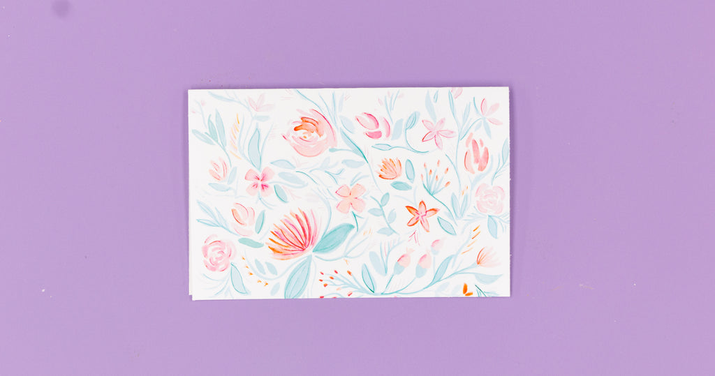Watercolor Floral Greeting Card - Digital Download - Craft Box Girls