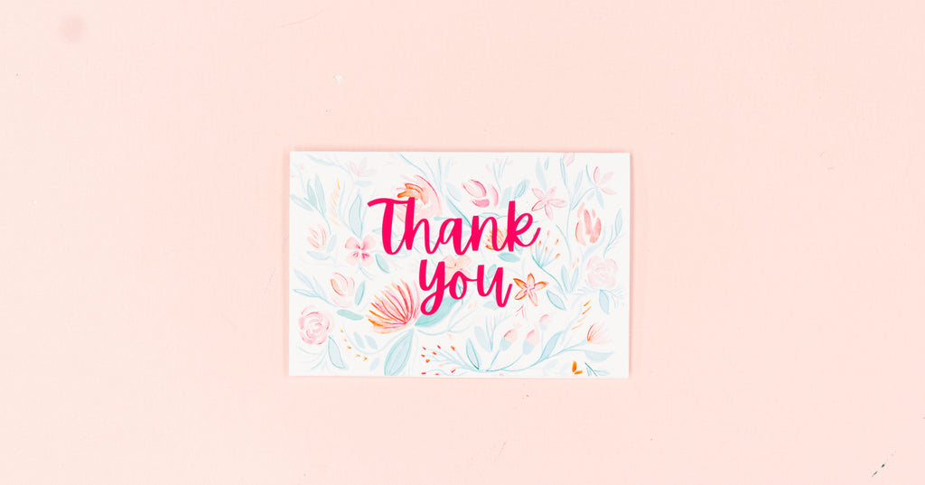Watercolor Floral Thank You Greeting Card - Digital Download - Craft Box Girls