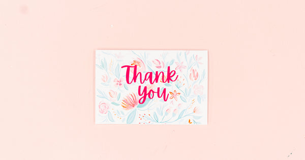 Watercolor Floral Thank You Greeting Card - Digital Download - Craft Box Girls