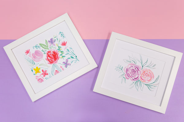 Bright Watercolor Floral Artwork Package - Digital Download - Craft Box Girls