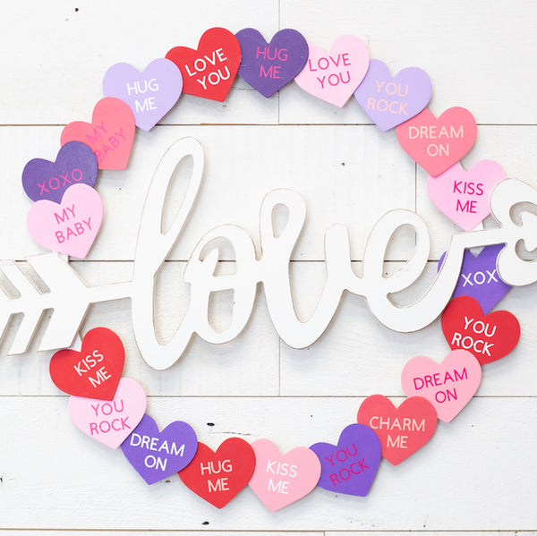 Conversation Heart Wreath – Craft Box Girls