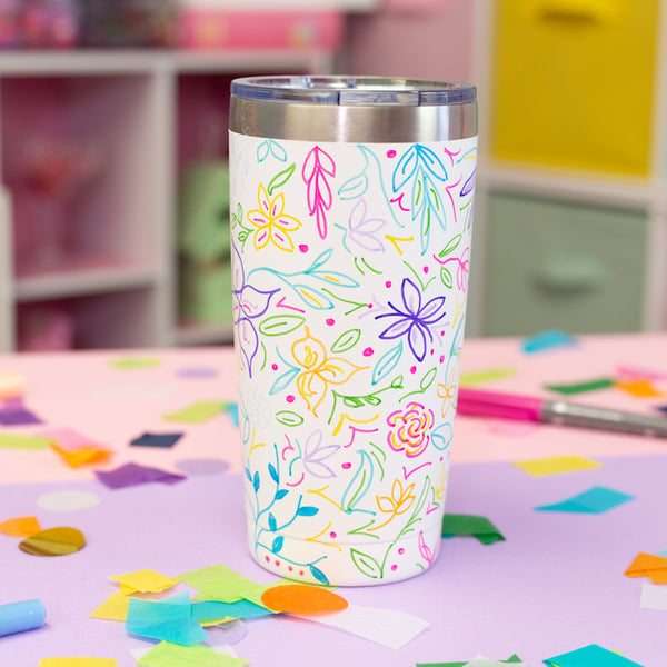 DIY Floral Doodle Tumbler – Craft Box Girls