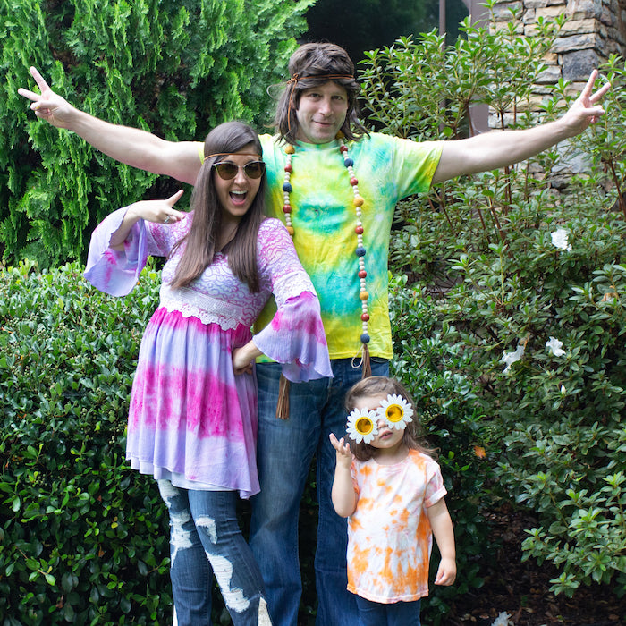 DIY Tie Dye Family Hippie Halloween Costume