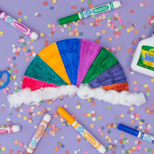 Paper Plate Rainbow Fan Craft Box Girls