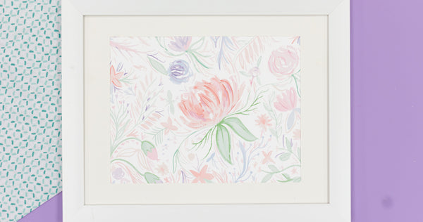 Pastel Big Floral Watercolor Art Print - Digital Download - Craft Box Girls