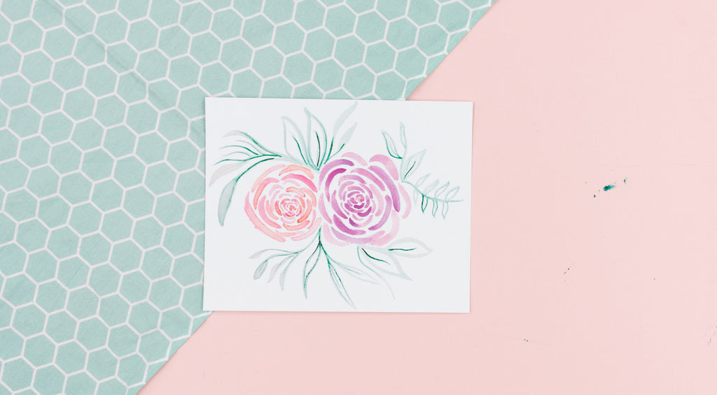 Double Roses Watercolor Art Print - Digital Download - Craft Box Girls