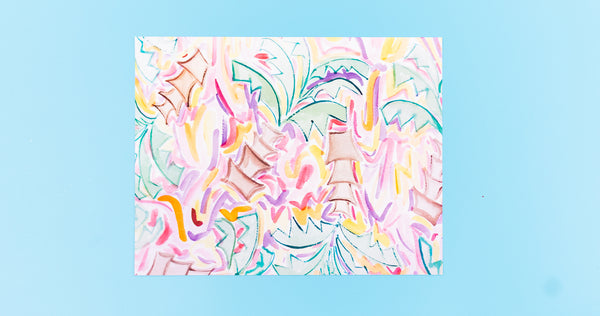 Tropical Palm Tree Watercolor Art Print - Digital Download - Craft Box Girls