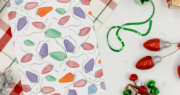 Holiday Watercolor Christmas Lights Print - Digital Download - Craft Box Girls