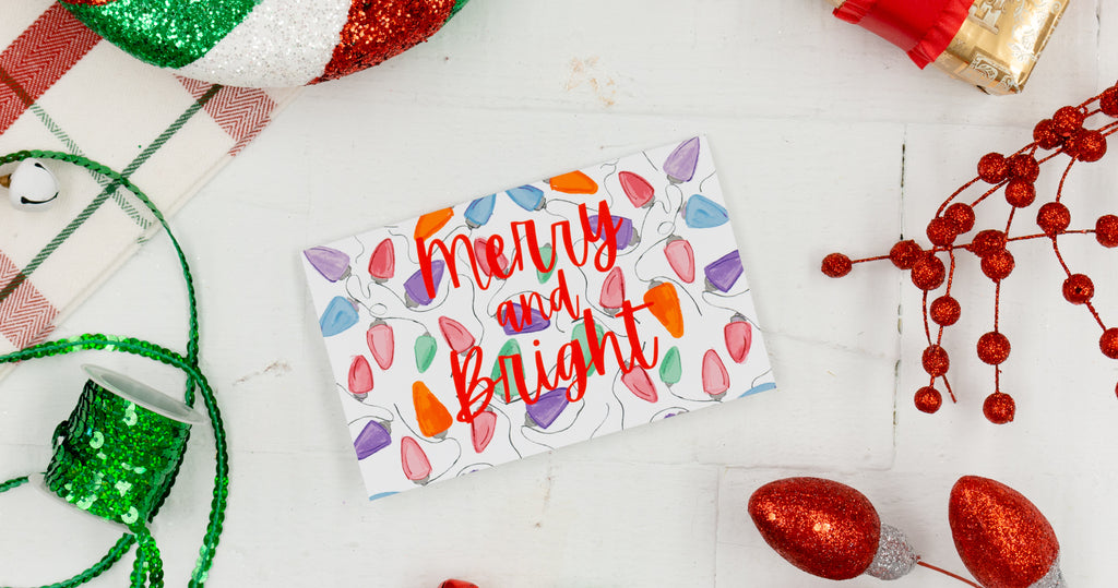 Merry & Bright Holiday Greeting Card - Digital Download - Craft Box Girls