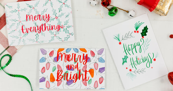 3 Holiday Greeting Cards - Craft Box Girls