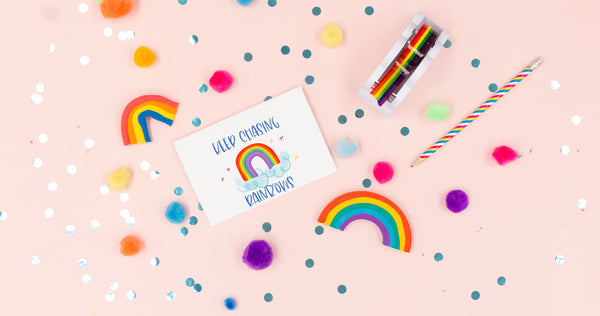 Keep Chasing Rainbow Greeting Card - Digital Download - Craft Box Girls