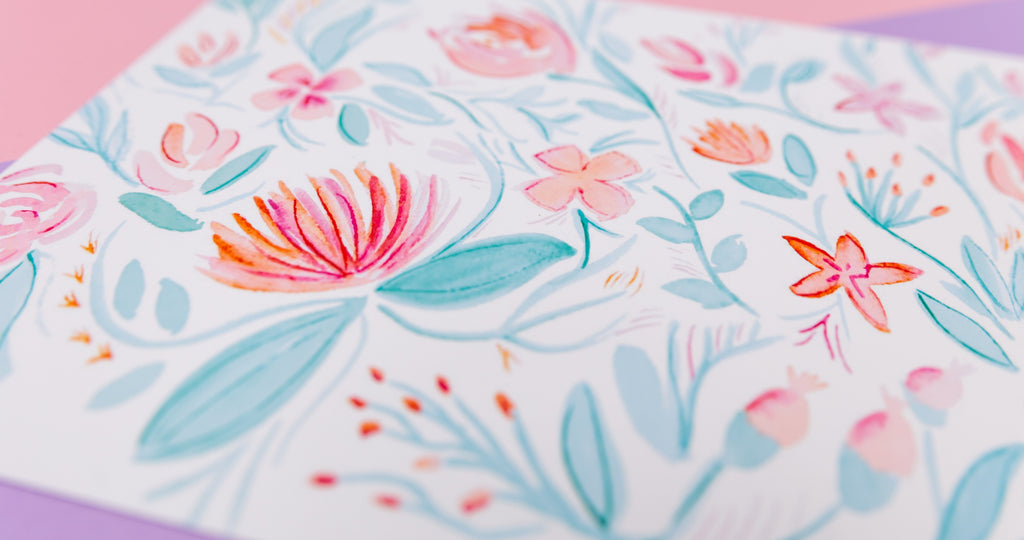 Floral Watercolor Art Print (Lynn's Fav) - Digital Download - Craft Box Girls