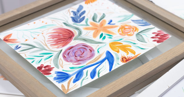 Fall Watercolor Floral Art Print - Digital Download - Craft Box Girls